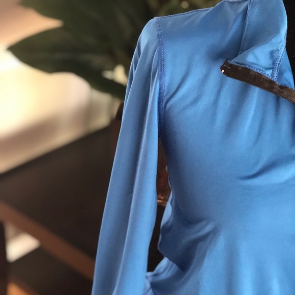 Light Blue Quarter Zip Athletic Pullover - Picture 5 of 6